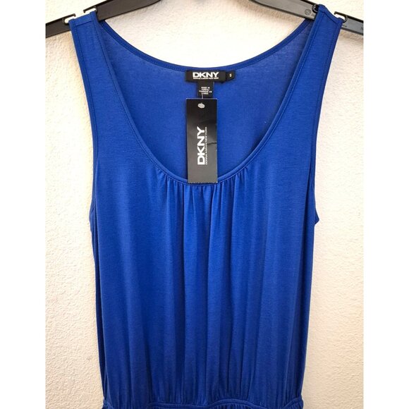 DKNY Bright Blue Pullon On Elastic Waist Casual Dress Size S, NWT - Picture 3 of 7